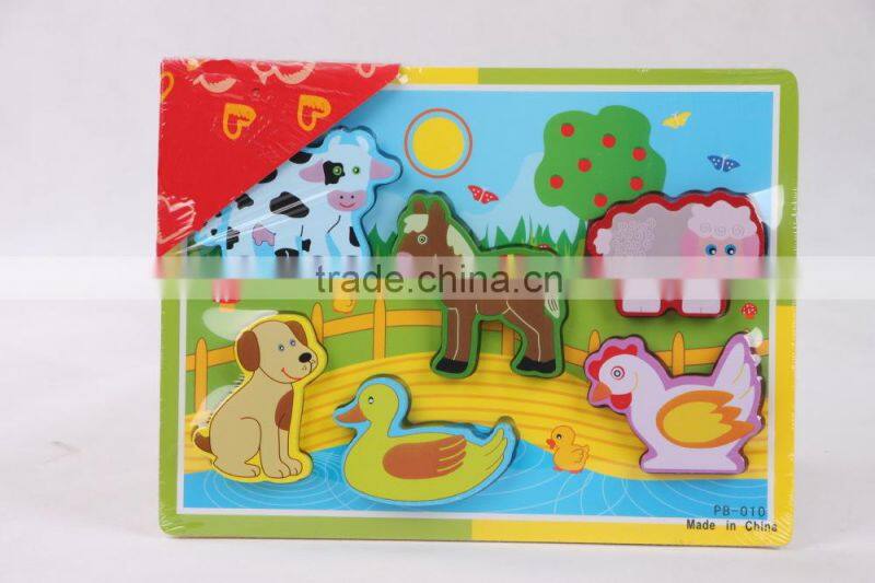 Hot new product 2015 animal wooden children puzzle