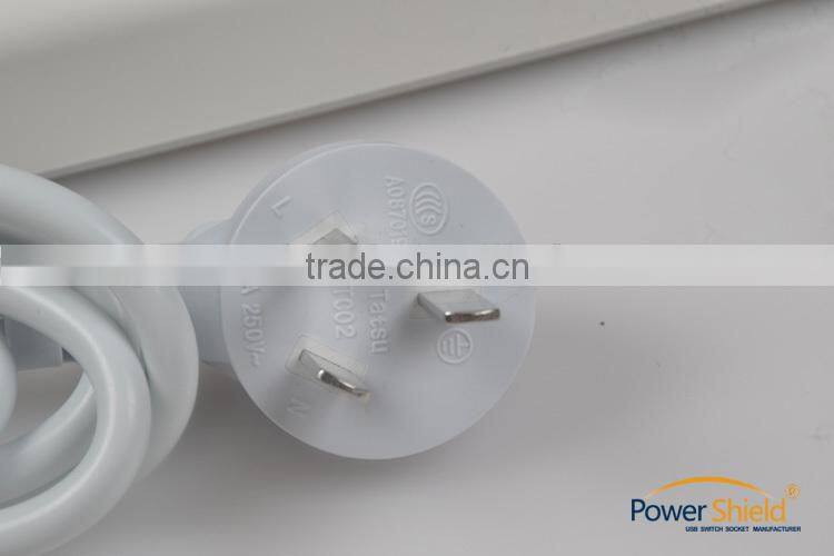 Universal /Middle East/ UAE/ Dubai 4 AC power supply + 4 USB socket Strip with Surge Protector 220V 16A