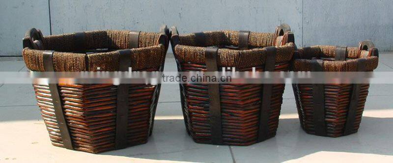 Chinese antique natural rattan basket
