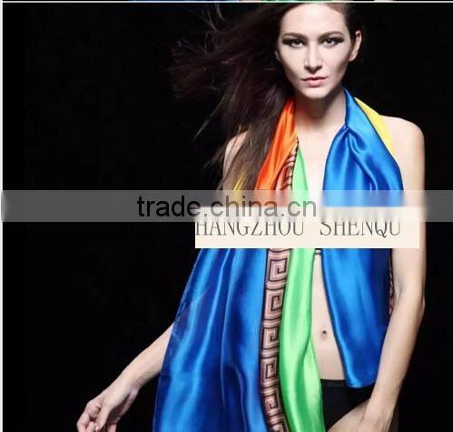 2016 hangzhou silk spring summer cheap digital printing 100% silk satin scarf