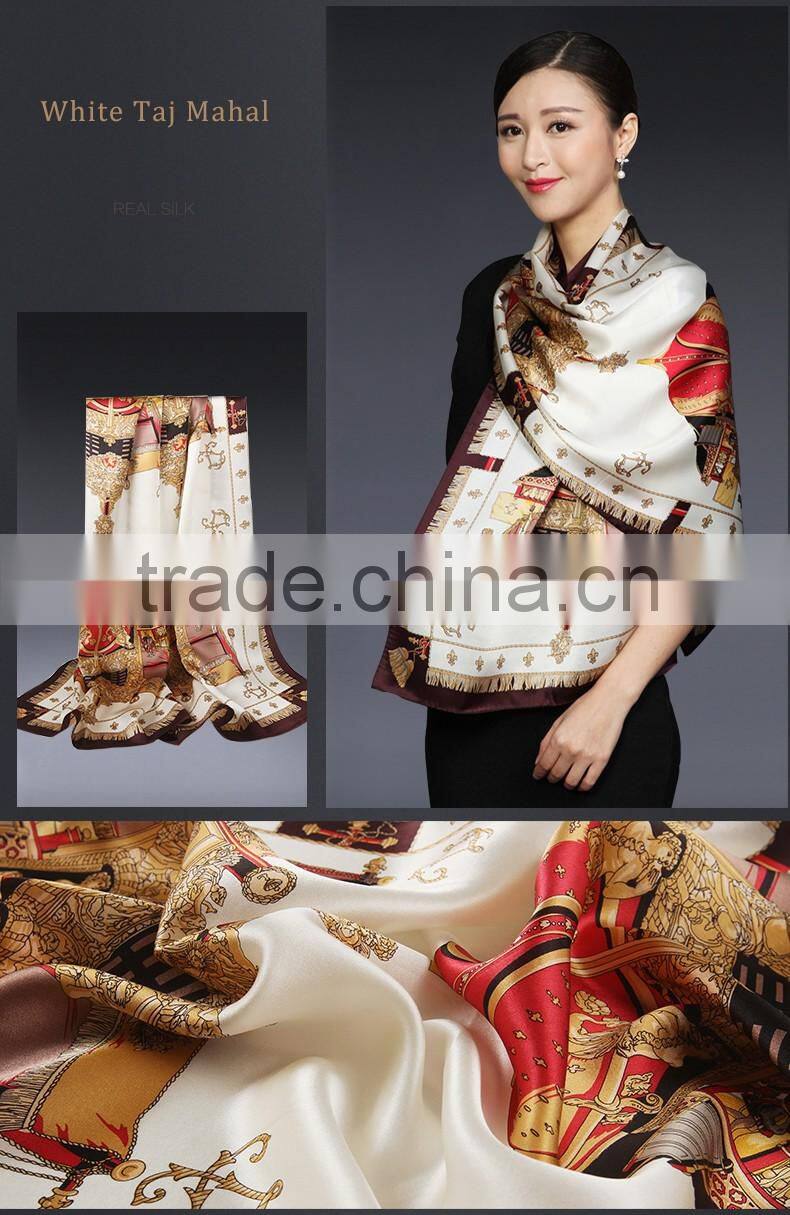 Manufacturer wholesale 100% Silk hijab scarf Euro Style digital printing silk scarves girls party dresses