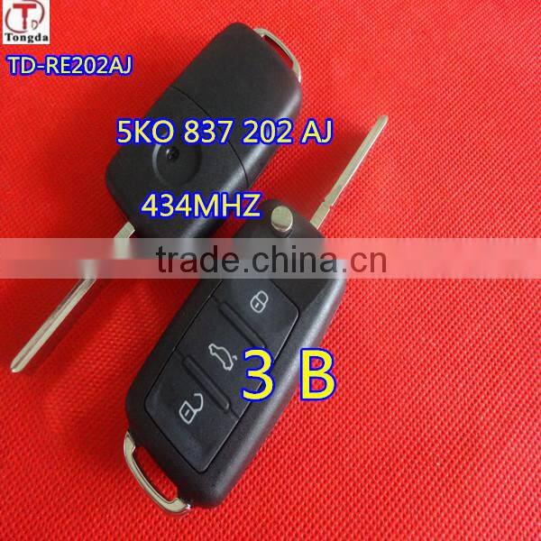 Tongda TD-RE 202E,5KO 837 202 E 434mhz for VW 3 button remote control