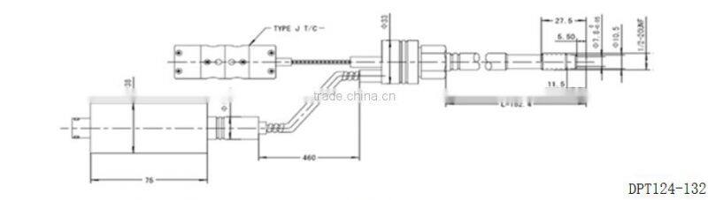 High temperature liquid measurement melt pressure sensor