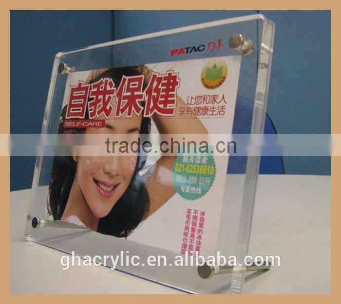 GH-P0018 arcylic wall mounted picture frames, wall clock picture frame