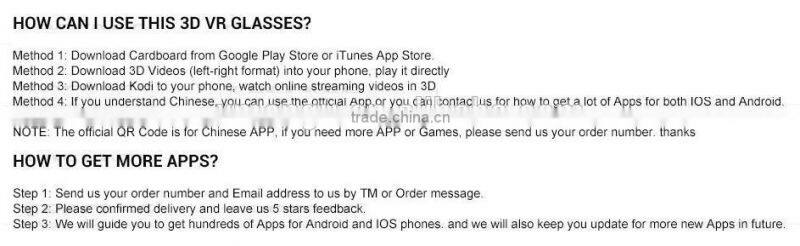 VR box 2.0 3d glasses virtual reality for cellphone