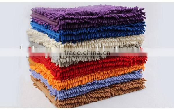 40x60cm Microfiber Chenille Polyester Removable Rubber Floor Mats