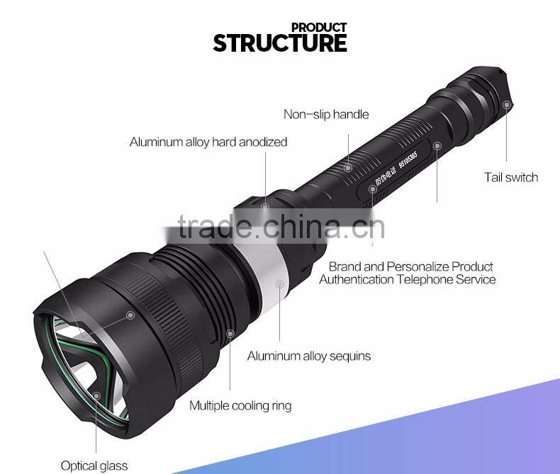 SupFire Y12 XML2-T6 led flashlight high power 1100 lumen 2 18650 li-ion batteries aluminium alloy big torch