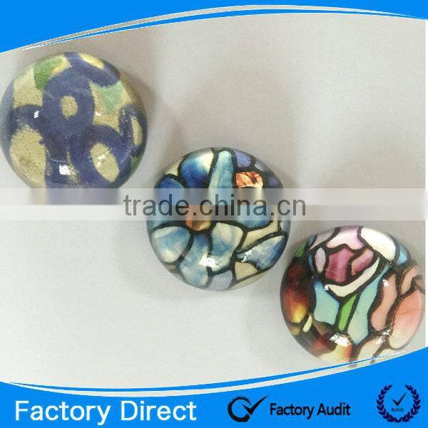 2015 Customized dome crystal glass fridge magnet