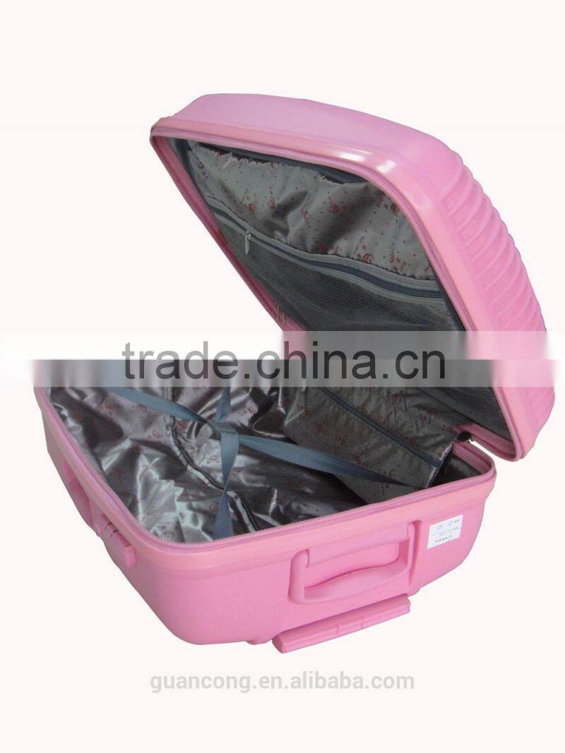travel trolley handle luggage/hard case/suitcase/cabin with abs and pc