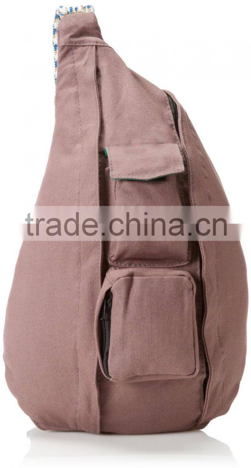 pink two side canvas sling bag for girls