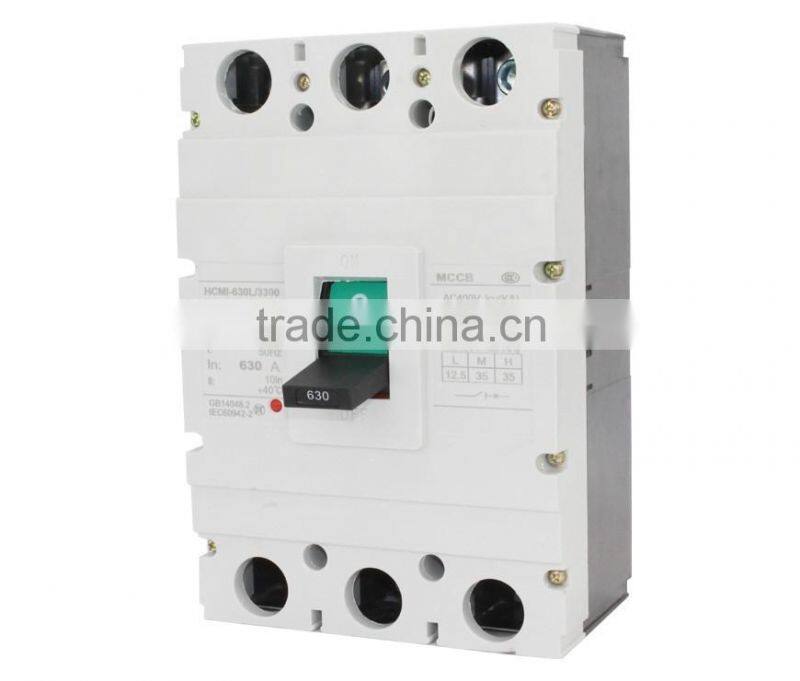 Compective price HCM1/CM1-630L/3300 630A 3Pole 4Pole MCCB moulded case circuit breaker