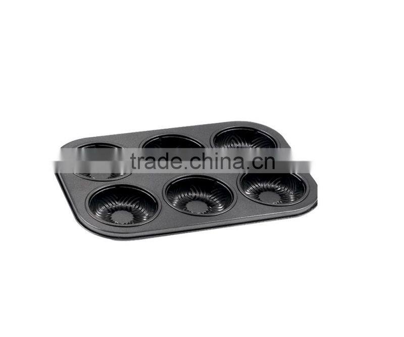 Bakeware Non-stick Cake Pans of 6 Cups Muffin Pan