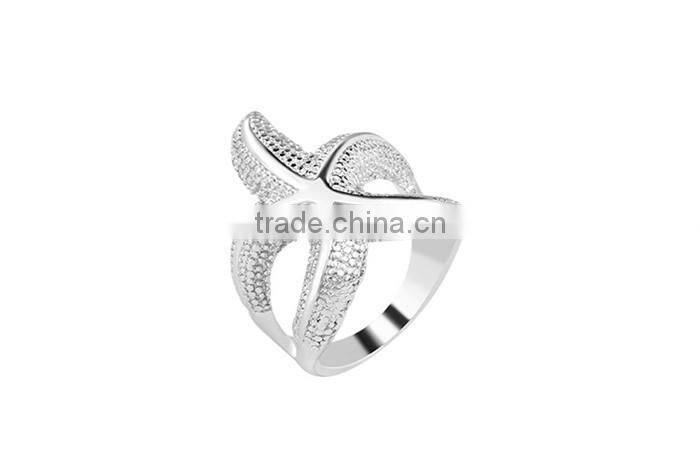 Cheap fashion jewelry zinc alloy metal starfish finger ring for women