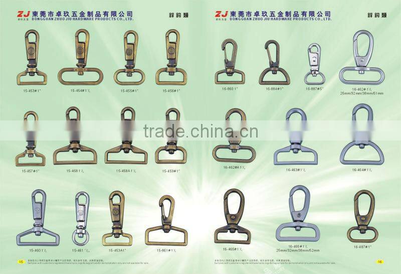 High quality eco-friendly 25mm zinc alloy metal d ring snap hook for bag belt