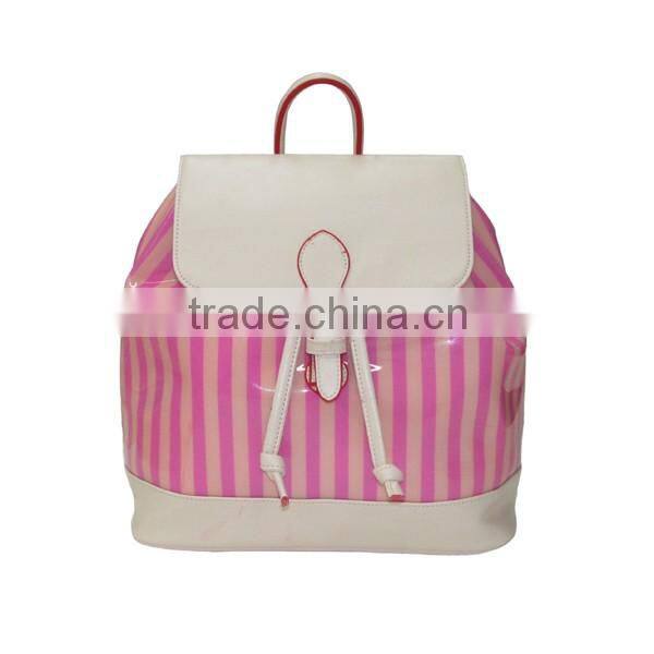China hot sale OEM designer fashion stripes beauty lady backpack