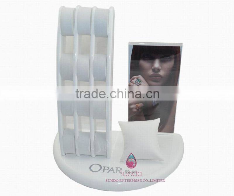 wholesale high end ivory white jewelry display for bangle and watch