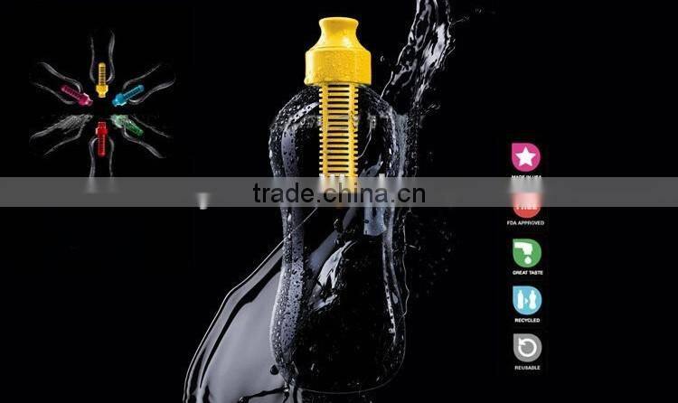 Portable filter water bottle Fashion Plastic Carbon Filter Water Bottle Sports bottle