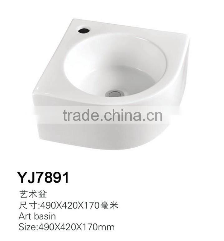 YJ7891 Ceramic Bathroom basin Round Ceramic wall-hung basin