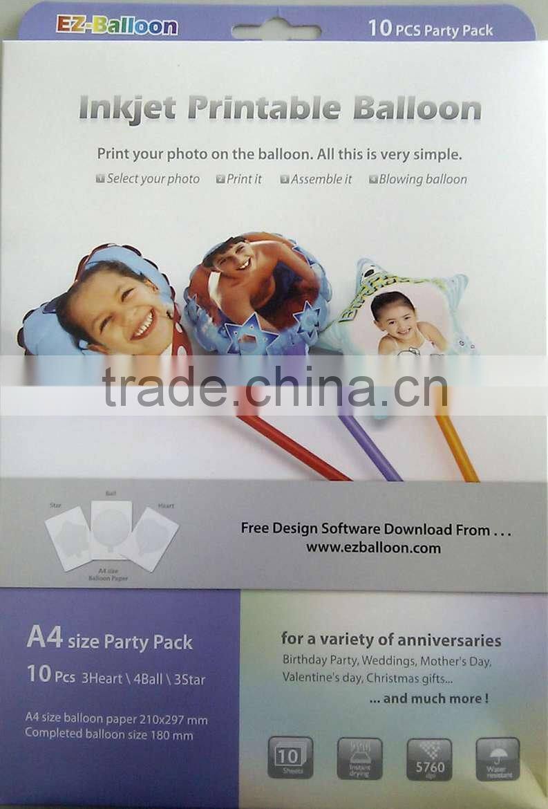 DIY star shape inkjet printing balloon, Baby printable gift (free software support, made by hand, no need machine)