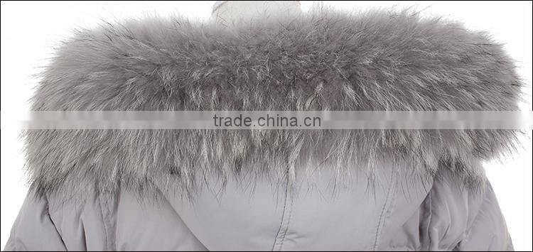 european style lady fashion real fur winter down jacket manufacture LK15031