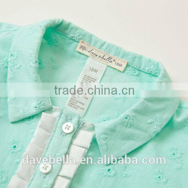 DB629 dave bella 2014 summer fashion beautiful blouses imported brand clothes cotton candy clothing brand baby girl shirts