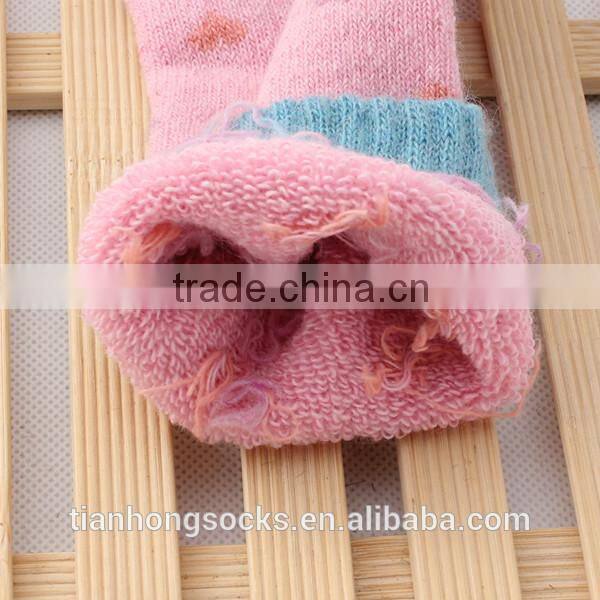 Lady heart design warm wool socks terry socks