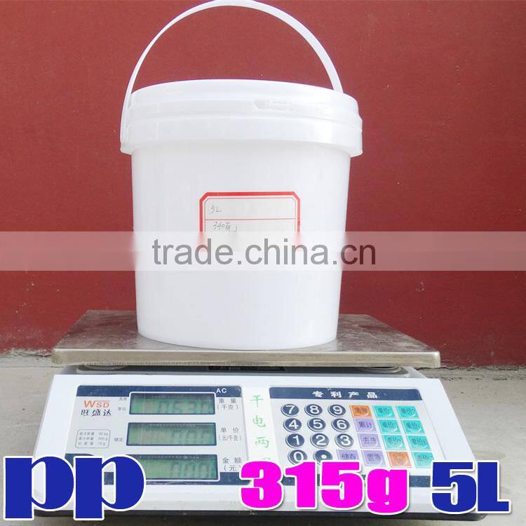 5L Wholesale round clear food grade PP plastic bucket with lid with handle
