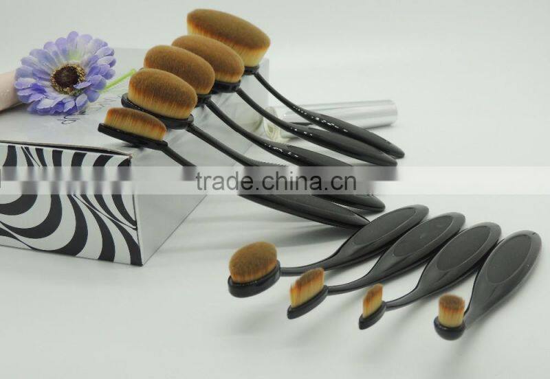 Hottest 9pcs toothbrush shape face founadtion brush set