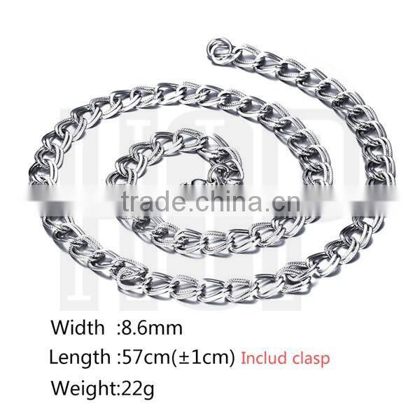 Fashion top sale stainless steel double gold chain
