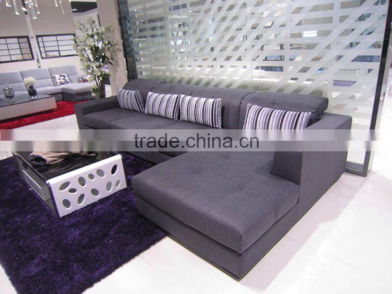 Button Tufted Black Big Business Sofa Design for Living Room
