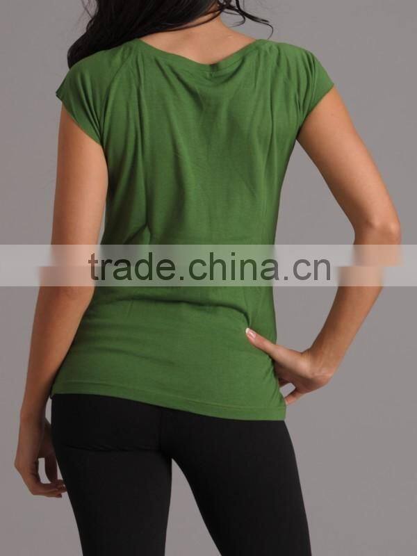 yoga t shirt, raglan short sleeve t shirt, ladies bamboo t shirt