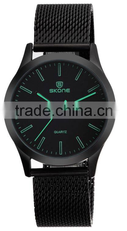 skone brand 7345 Black face Chinese Wholesale Watches ip black woven