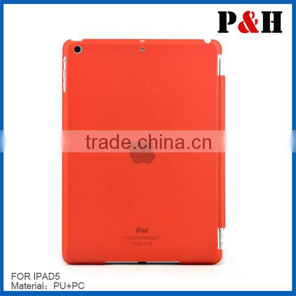 fashion stand high quality leather case for Ipad air with 4colors