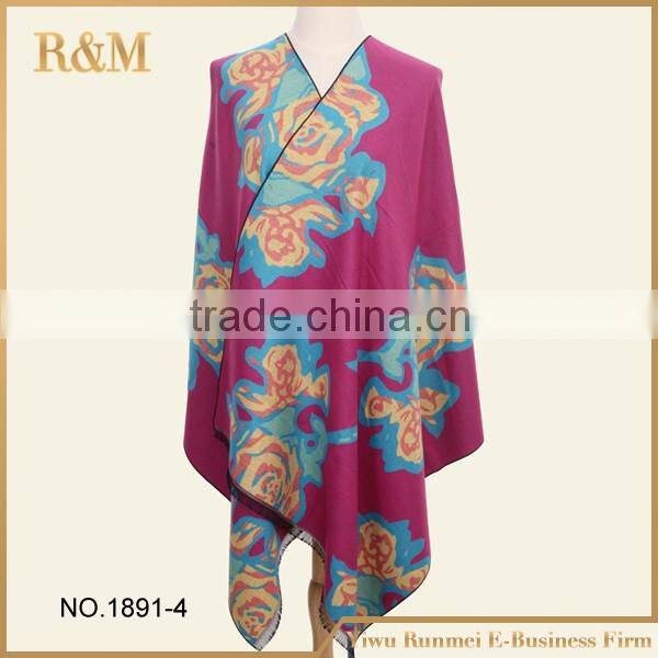 Wholesale blanket scarf Double face jacquard shawl