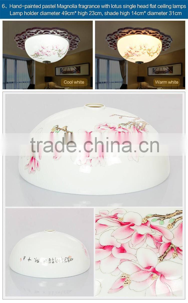 Vintage LED ceramic wood interior decoration led pendant hanging chandelier celling light home light company lights