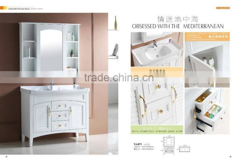 Simple design! waterpproof solid wood low price modern bathroom cabinet