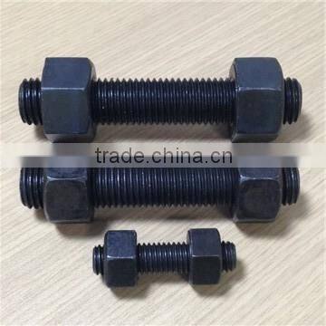 Black finish astm a193 b7 a194 2h stud bolts and nuts