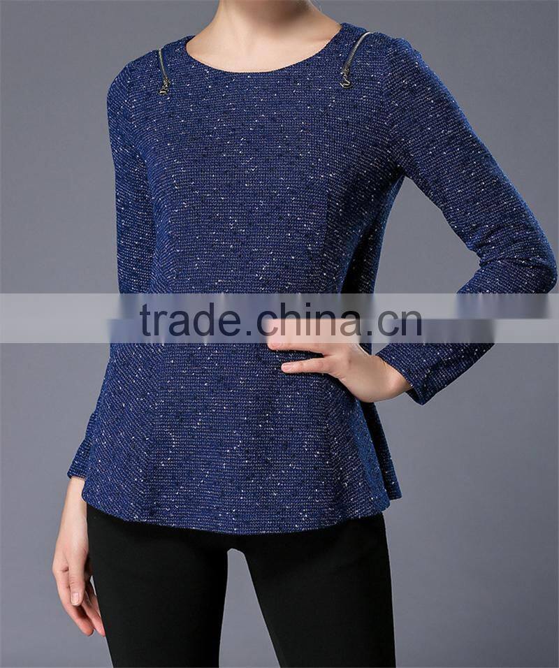 A-line Plus Size XXXL Fashion Cutting Blouse Design for Fat Women Tops