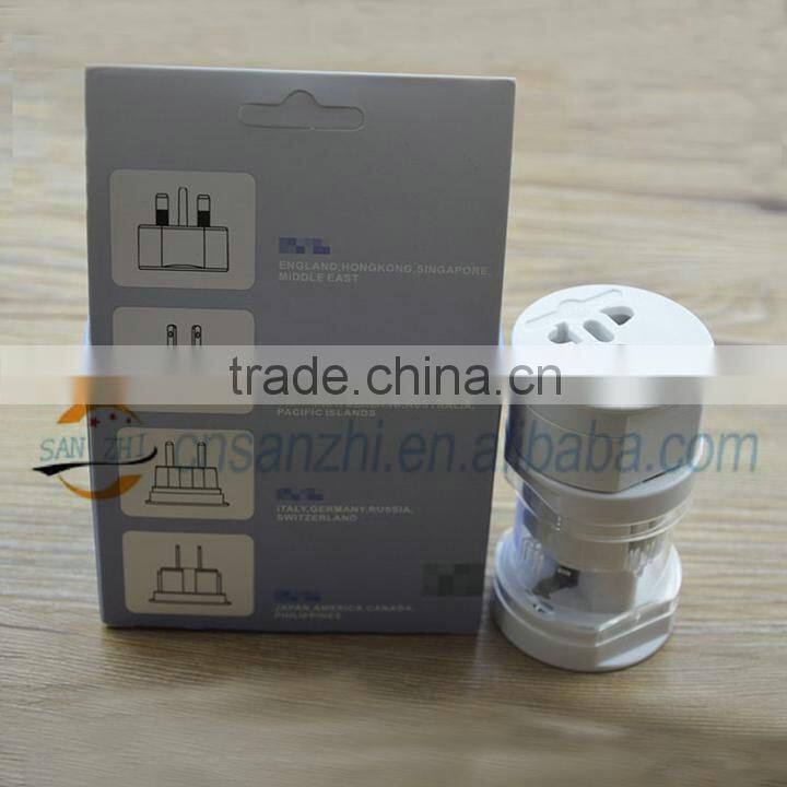 All in one universal cylindrical 10 v travel adapter adaptor