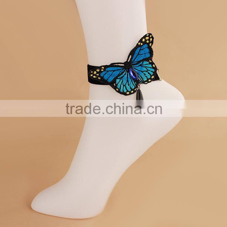 good quality gothic fancy butterfly anklet