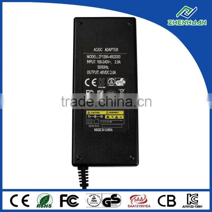 High efficiency dc output ac power adapter 48v 2a