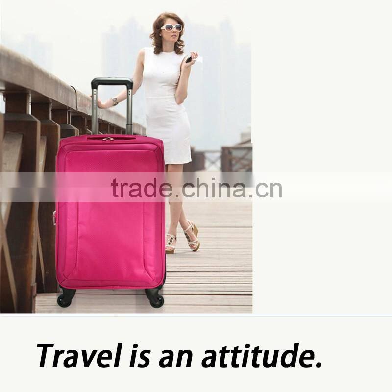 Cheap Fancy Oxford Soft Luggage Trolley Bag With Expandable Layer