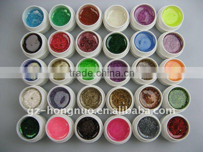 30 Color Glitter Nail Art UV Gel Set-HN725