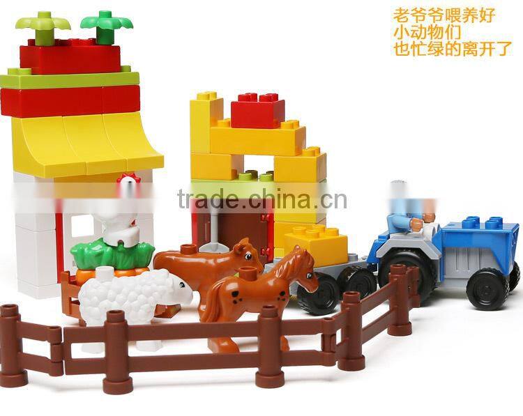High Quality Blocks ! 44PCS Happy Farm Plastic Educational Building Bricks Blocks Toys