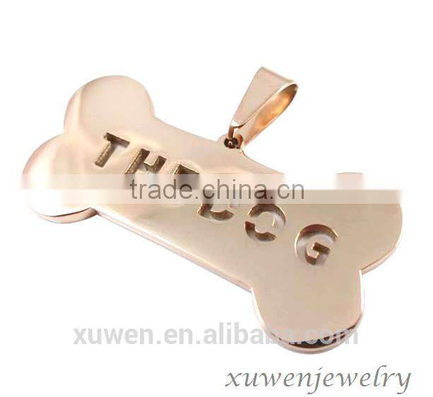 rose gold plated fashion wholesale stainless steel dog tag