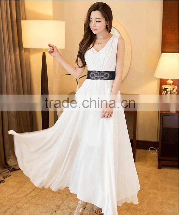 Fashion Top Quality Women Elastic Waistband With PU Ending