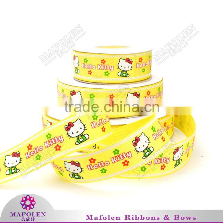 Popular new design competitive price cartoon grosgrain printed ribbon