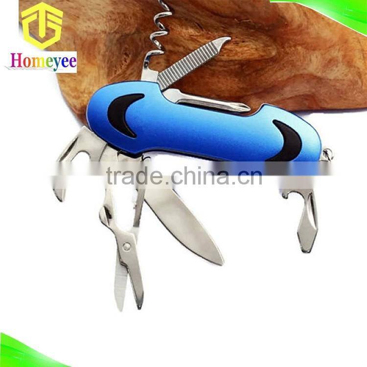 black coating stainless steel little smile face multifunction pocket knife