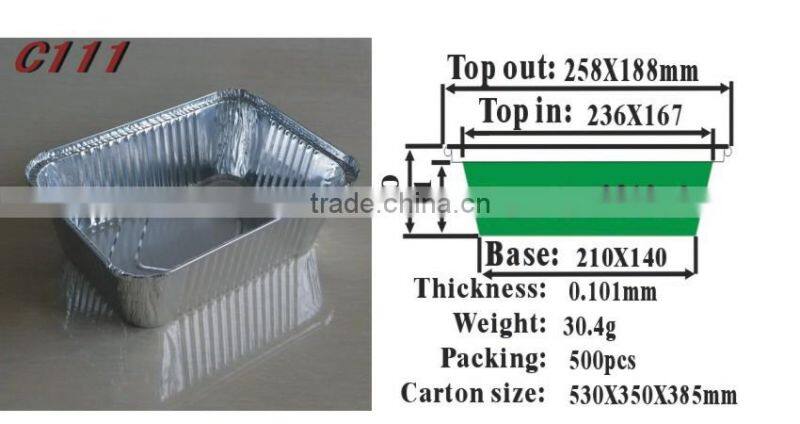 10 inches disposable aluminum foil container C111