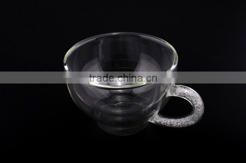 new fashion heat-resistant double wall coffee cup set with dish